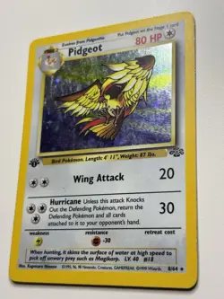 1999 Pokemon TCG Pidgeot Jungle Set 8/64 WotC 1st Edition Holo Rare LP-MP - Image 3