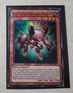 Yugioh! Beta The Electromagnet Warrior SDMY-EN002 Super Rare 1st Edition MINT - Image 1