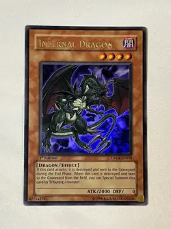 Yugioh Infernal Dragon DP04-EN010 Ultra Rare 1st Edition VLP/NM - Image 1