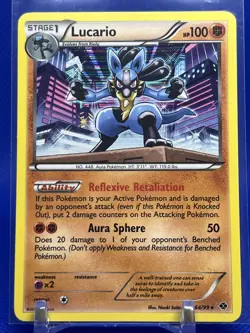 Lucario 64/99 Holo Rare Black & White Next Destinies Card 2012 - Image 1