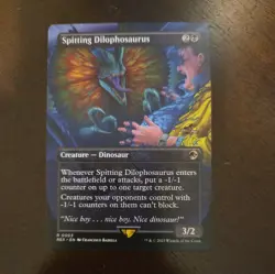 MTG Spitting Dilophosaurus Borderless Card Jurassic Park - Image 1