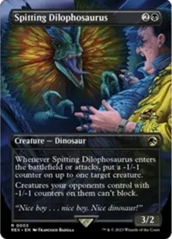 MTG Spitting Dilophosaurus Borderless Card Jurassic Park - Image 3