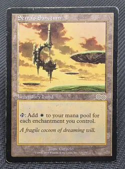 MTG Serra's Sanctum- DAMAGED -Urza's Saga Magic the Gathering Card # 325 - Image 1