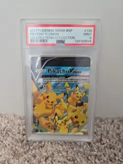 PSA 9 Pikachu V-Union SWSH BSP #139 Celebrations Collection Promo Cards Holo - Image 1