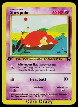 1st Edition Slowpoke 67/82 - Team Rocket - Pokemon Card - Near Mint (NM) - Image 1