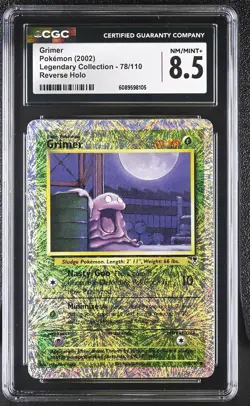 CGC 8.5 Grimer 2002 Legendary Collection 78/110 Reverse Holo Pokemon Card - Image 1