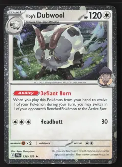 Hop's Dubwool (Cosmos Holo) Holo Rare Miscellaneous Cards & Products 136/159 NM - Image 1