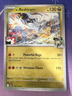 Pokemon N's Reshiram - 116/159 Prize Pack Series Cards Non-Holo Pack Fresh - NM - Image 1