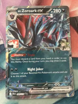 N's Zoroark Ex Pokemon Prize Pack Series 7 Promo Pokemon Card NM/LP Stamp - Image 1