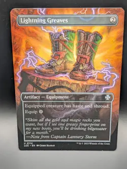 MTG - Lightning Greaves - BORDERLESS - Artifact Equipment - LCC 114 - NM - Image 1