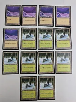 MTG Ice Age Lot of 14 Snow-Covered Lands (Forest & Plains) - Image 1