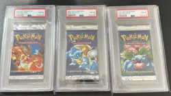 1999 WOTC Pokemon Base Foil Pack PSA 8 Charizard Blastoise Venusaur Set - Image 1