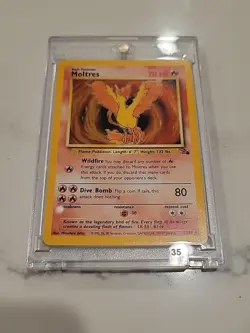 1999 Pokemon Fossil Moltres Holo Rare 12/62 UX1709 - Image 1