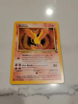 1999 Pokemon Fossil Moltres Holo Rare 12/62 UX1709 - Image 2