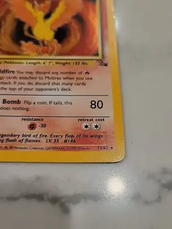 1999 Pokemon Fossil Moltres Holo Rare 12/62 UX1709 - Image 4