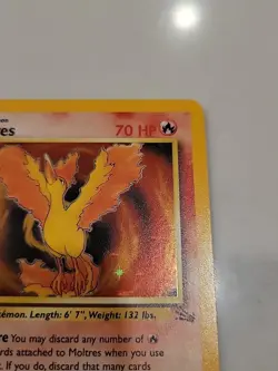 1999 Pokemon Fossil Moltres Holo Rare 12/62 UX1709 - Image 5