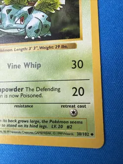 1999 Pokemon 1st Edition Base Set Shadowless Ivysaur 30/102!!! - Image 5