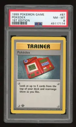 1999 Pokemon 1st Edition Shadowless Pokedex #87 PSA 8 - Image 1
