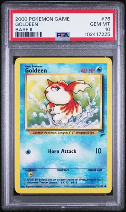 2000 Pokemon Base 2 # 76 Goldeen PSA 10 Card GEM MINT! Trusted Seller! Free Ship - Image 1