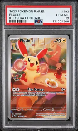 Pokemon Paradox Rift Plusle 193/182 SV04 Full Art PSA 10 - Image 1
