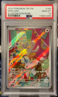 Pokemon TCG Minccino 182/162 SV05: Temporal Forces Illustration Rare PSA 10 - Image 1