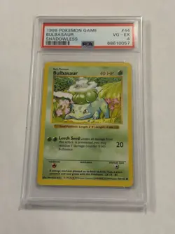 1999 Pokemon #44 Bulbasaur Shadowless Base Set PSA 4 Grade - Image 1