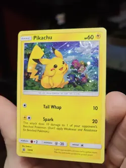TCG Pokemon Pikachu SM86 Black Star Promo Sun & Moon Holo HD Swirl!! NM/LP - Image 1