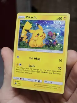 TCG Pokemon Pikachu SM86 Black Star Promo Sun & Moon Holo HD Swirl!! NM/LP - Image 3