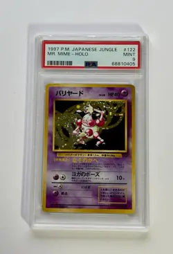 1997 Pokemon Japanese Jungle Holo Mr Mime #122 PSA 9 MINT 🌀SWIRL!🌀 - Image 1