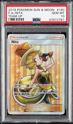 2019 POKEMON SUN & MOON TEAM UP #180 FULL ART/NITA PSA 10 - Image 1