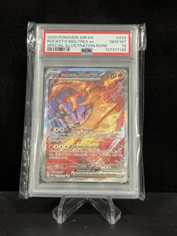PSA 10 TEAM ROCKET'S MOLTRES EX 229/182 SIR DESTINED RIVALS POKEMON 🔥 - Image 1