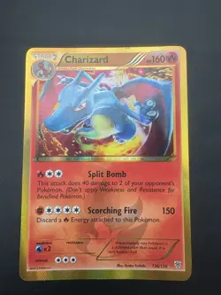 2013 Pokemon Black White Plasma Storm Charizard Holo Foil Secret Rare 136/135 - Image 1