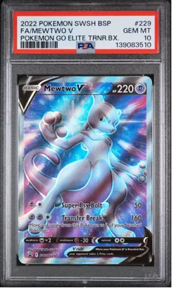 Mewtwo V - SWSH229 PSA 10 Black Star Promo Full Art Pokemon - GEM MT PSA 10 - Image 1
