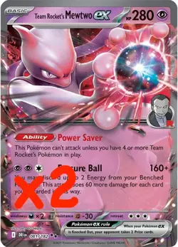 Team Rocket's Mewtwo ex 081/182 SV10 Destined Rivals Pokemon TCG Ultra Rare - Image 1