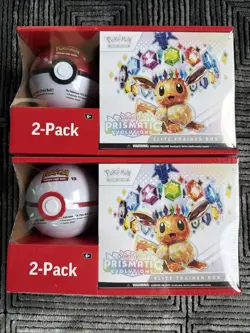 Pokemon Prismatic Evolutions ETB + Pokeball Bundle Sam’s Club (Sealed) x2 LOT - Image 1