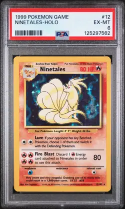 🐕 Pokemon TCG - Ninetales 12/102 - Base Set (1999) - Holo Rare - PSA 6 (EX-MT) - Image 5