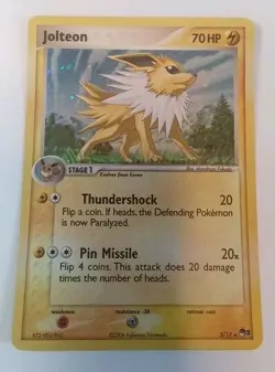 Pokemon Tcg Jolteon Pop Series 3 3/17 LP Holo With Swirl - Image 1