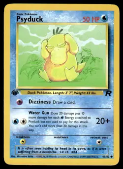 Pokemon TCG Team Rocket 1st Edition #65/82 Psyduck LP+ - Image 1