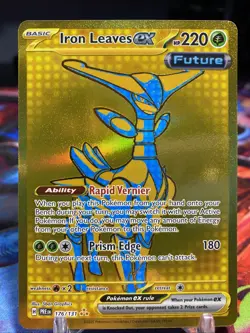 2025 Pokemon SV Prismatic PRE EN Gold Iron Leaves EX #176/131 - Image 1