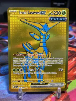 2025 Pokemon SV Prismatic PRE EN Gold Iron Leaves EX #176/131 - Image 2