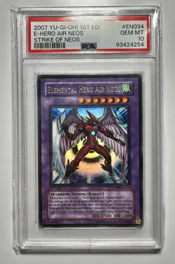 PSA 10 2007 YU-GI-OH! STON-STRIKE OF NEOS ENO34 ELEMENTAL HERO AIR NEOS 1ST ED - Image 1