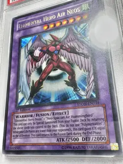 PSA 10 2007 YU-GI-OH! STON-STRIKE OF NEOS ENO34 ELEMENTAL HERO AIR NEOS 1ST ED - Image 2