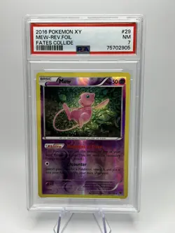 PSA 7 Pokemon Card Mew Fates Collide 2016 Reverse Holo 29/122 - Image 1