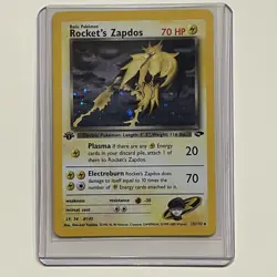 1st Edition Rocket's Zapdos 15/132 Gym Challenge Pokemon Card Holo Foil Rare LP - Image 1