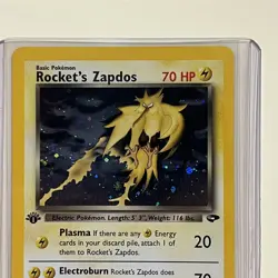 1st Edition Rocket's Zapdos 15/132 Gym Challenge Pokemon Card Holo Foil Rare LP - Image 3