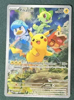 Pikachu Pokemon Center Exclusive 027 Sv: Scarlet & Violet Promo Cards Holo - Image 1