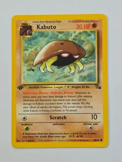 1st Edition Kabuto 50/62 Fossil Set Pokemon Card WOTC 1999 - EX/Near Mint - Image 5