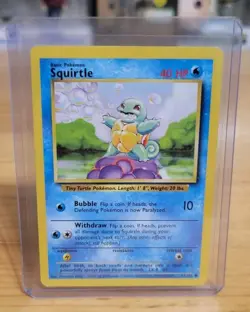 Pokemon Squirtle TCG Base Set Unlimited Common Card 63/102 LP Condition - Image 1
