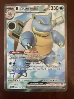 Pokemon TCG Blastoise EX Scarlet & Violet 151 Holo Double Rare Card 184/165 - Image 1