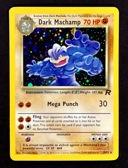 Pokemon DARK MACHAMP Team Rocket HOLO Misprint INSUFFICIENT INK ERROR Card 10/82 - Image 1